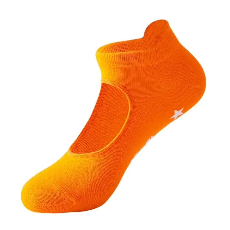 2 pair Women's Non-slip Yoga Socks Indoor Sports Fitness Socks Solid Color Dance Training Socks