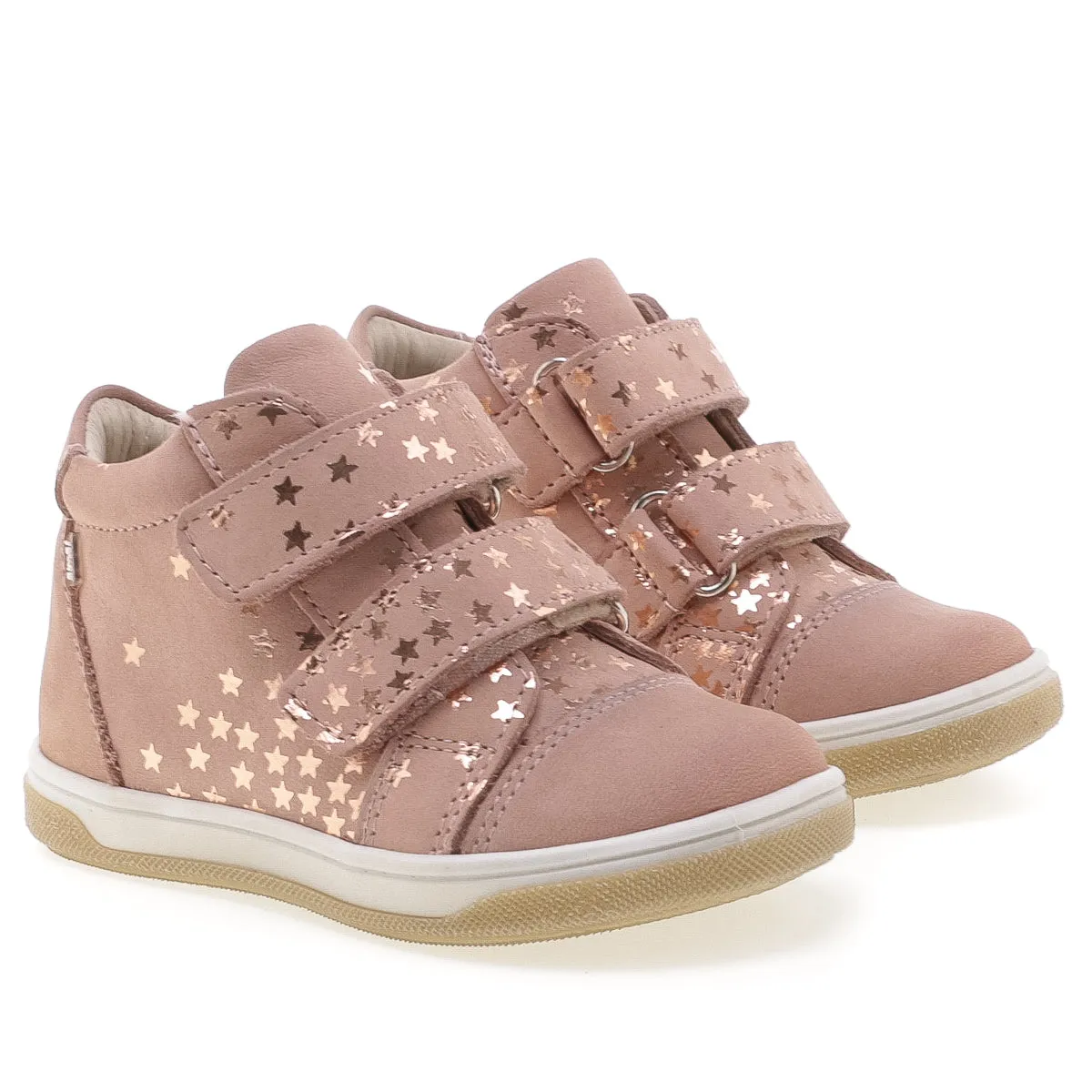 (2675-27) Emel shoes velcro trainers coral stars