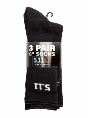 5.11 Tactical 6 Socks 3 Pack - Black