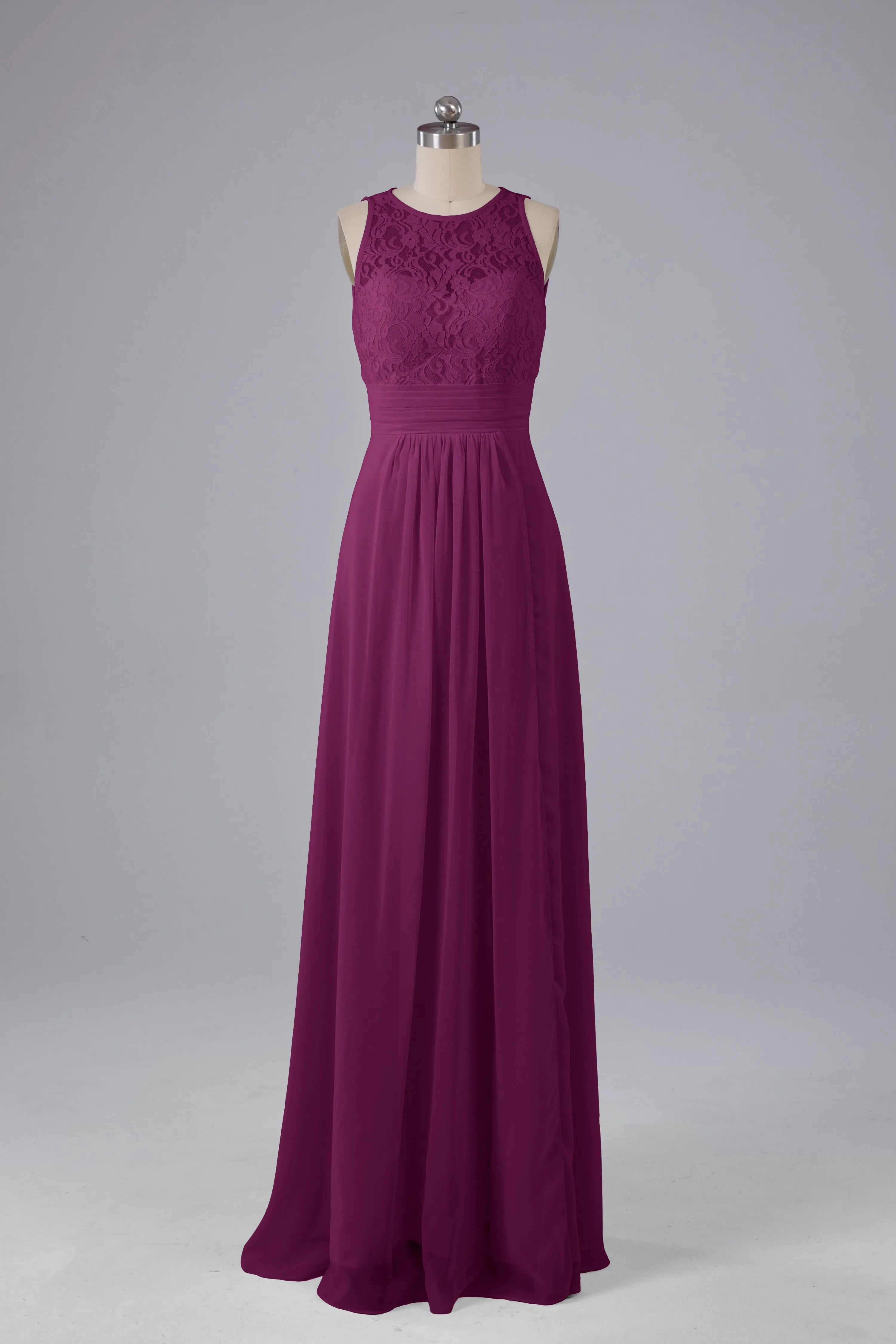 A Line Keyhole Floor Length Bridesmaid Dresses