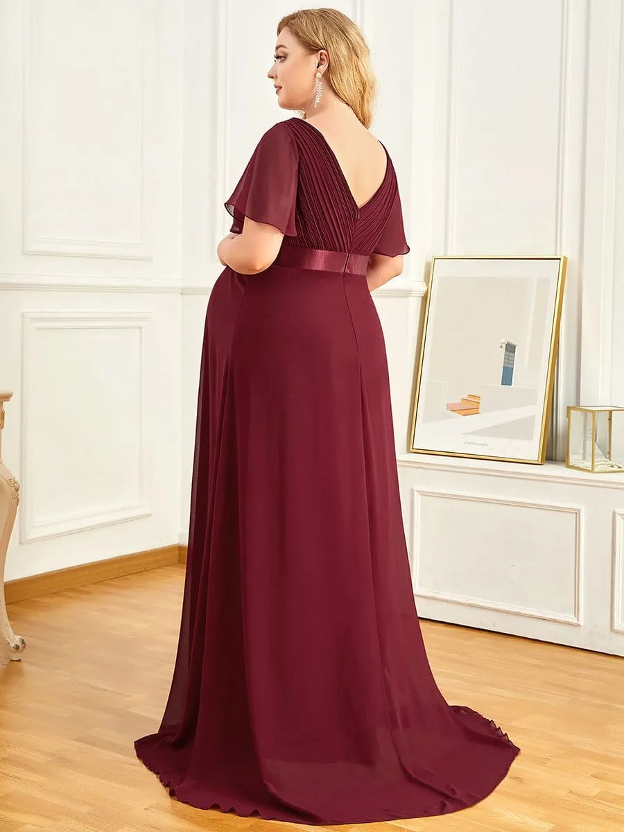 Adorable Deep V-neck Wholesale Maternity Dress for Plus Size Women