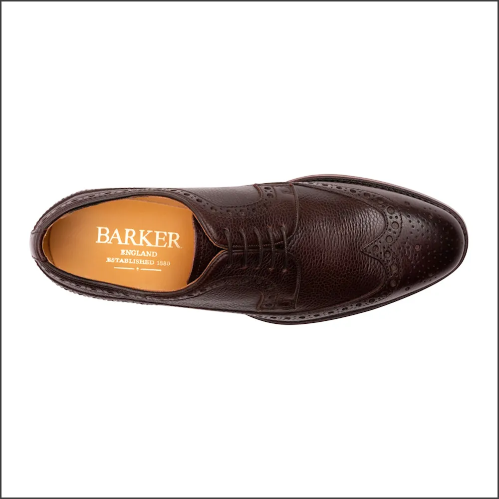 Barker Calvay Dark Brown Grain Wingtip Brogue*