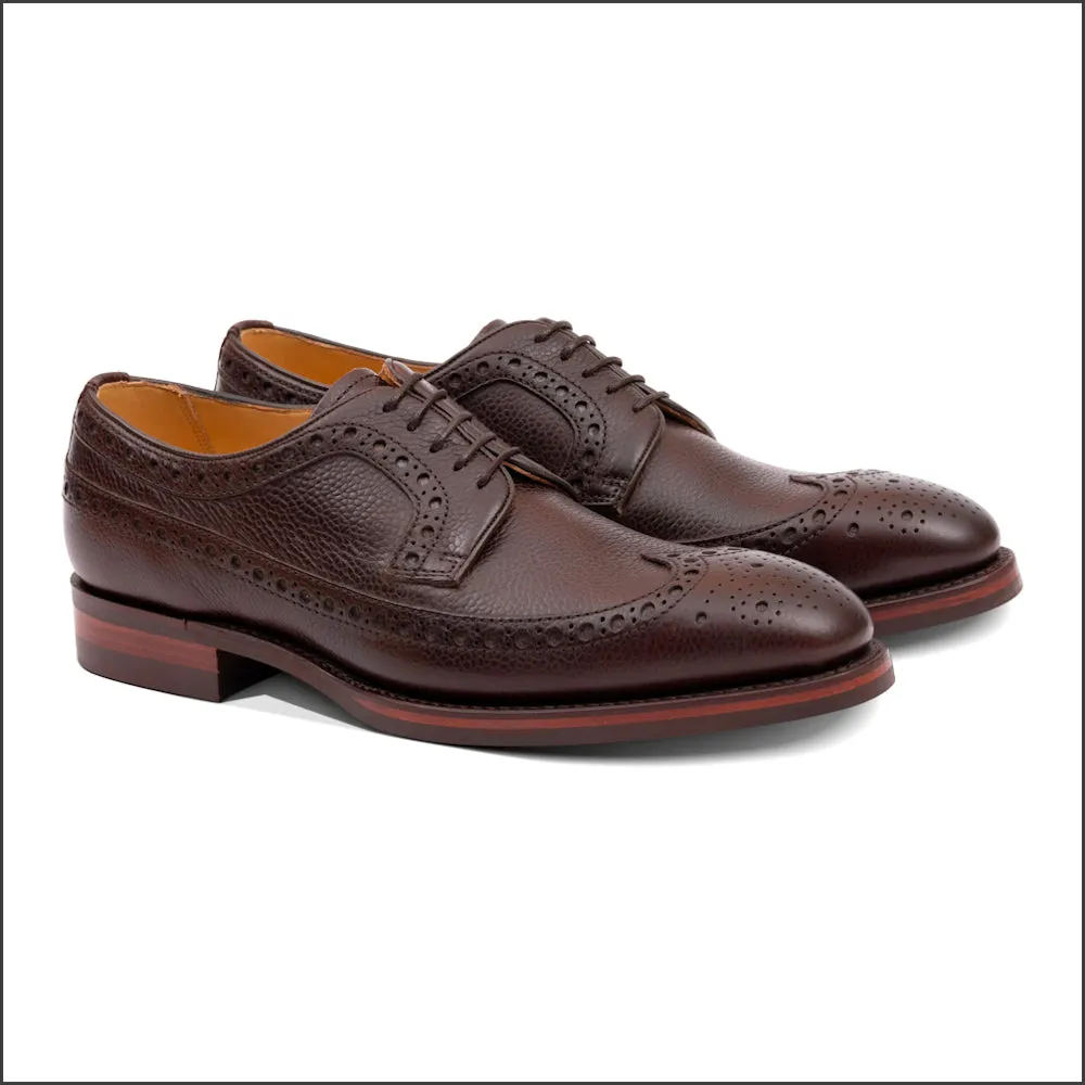 Barker Calvay Dark Brown Grain Wingtip Brogue*