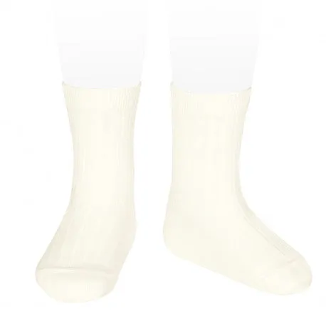 Basic rib short socks BEIGE