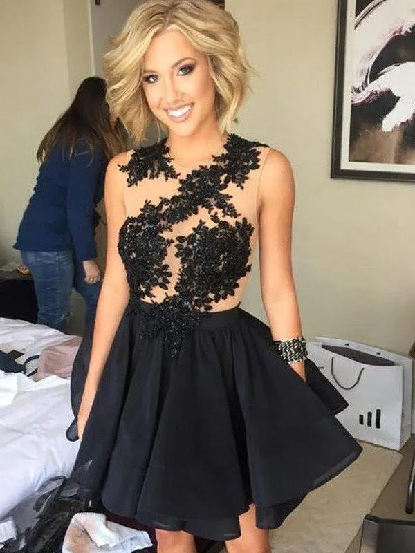 Black Party Homecoming Dress Lace Cheap Homecoming Dress ER207