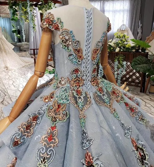 Blue Ball Gown Quinceanera Dress, PD23022212