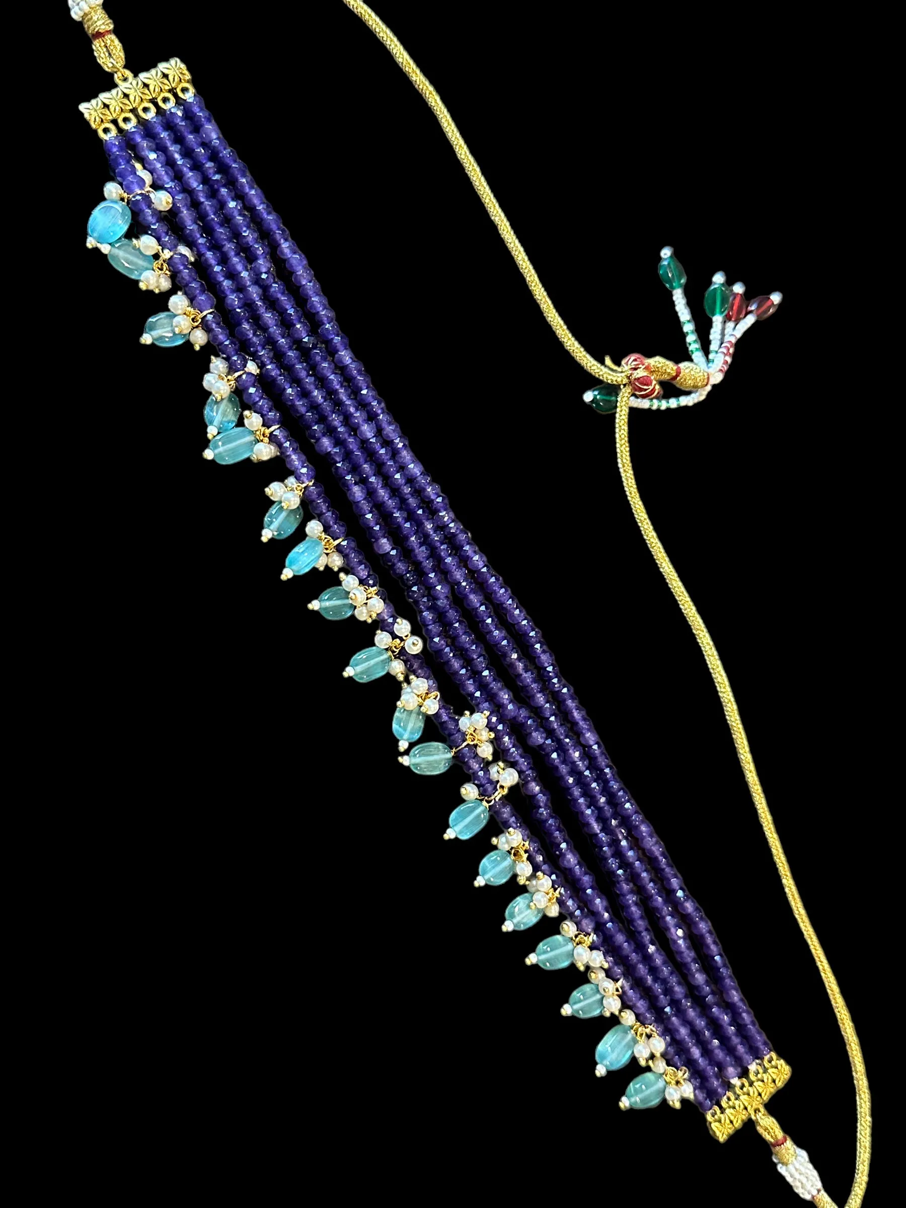 C322 beads choker purple with mint beads ( READY TO SHIP )