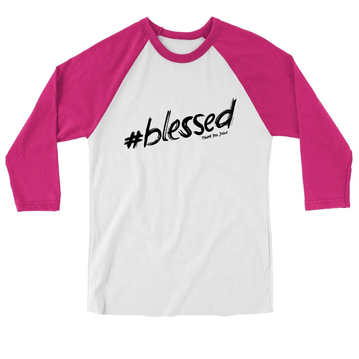 Cherished Girl Grace & Truth Hashtag Blessed Christian Long Sleeve Raglan T Shirt