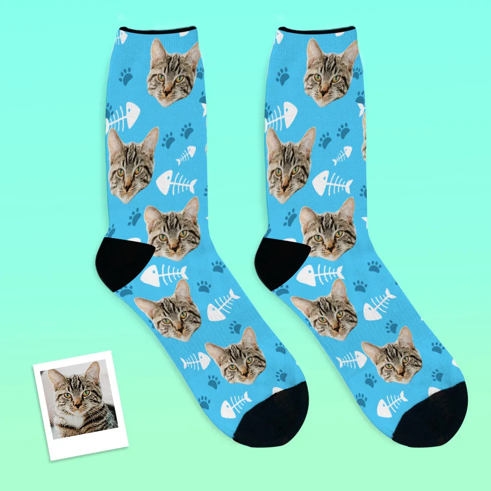 Custom Cat Happy Socks With Your Text