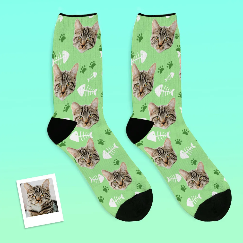 Custom Cat Happy Socks With Your Text