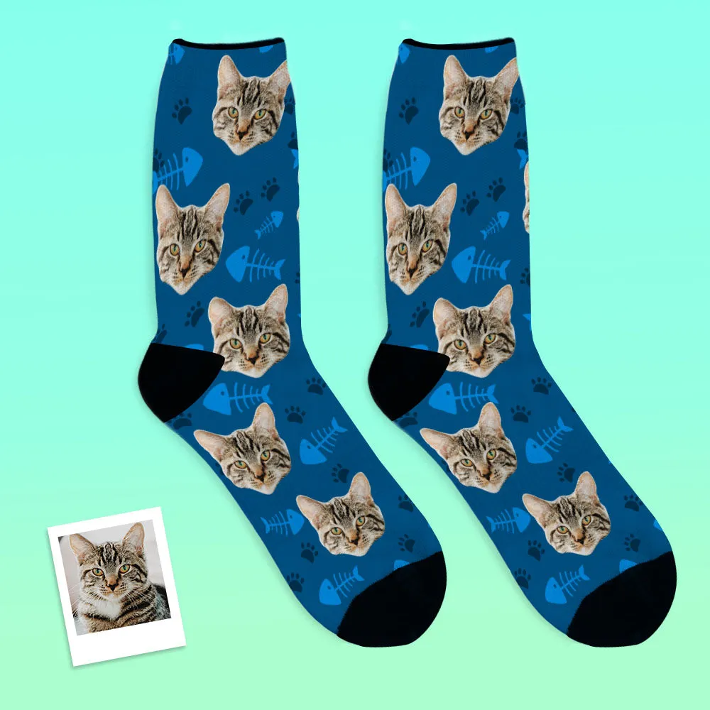 Custom Cat Happy Socks With Your Text