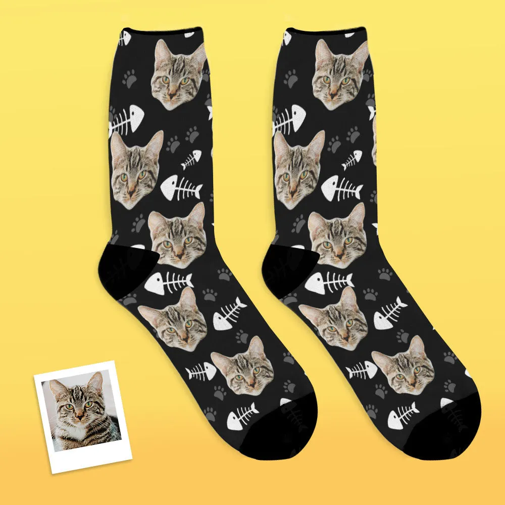 Custom Cat Happy Socks With Your Text