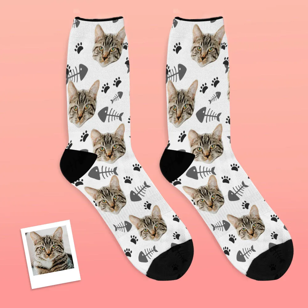 Custom Cat Happy Socks With Your Text