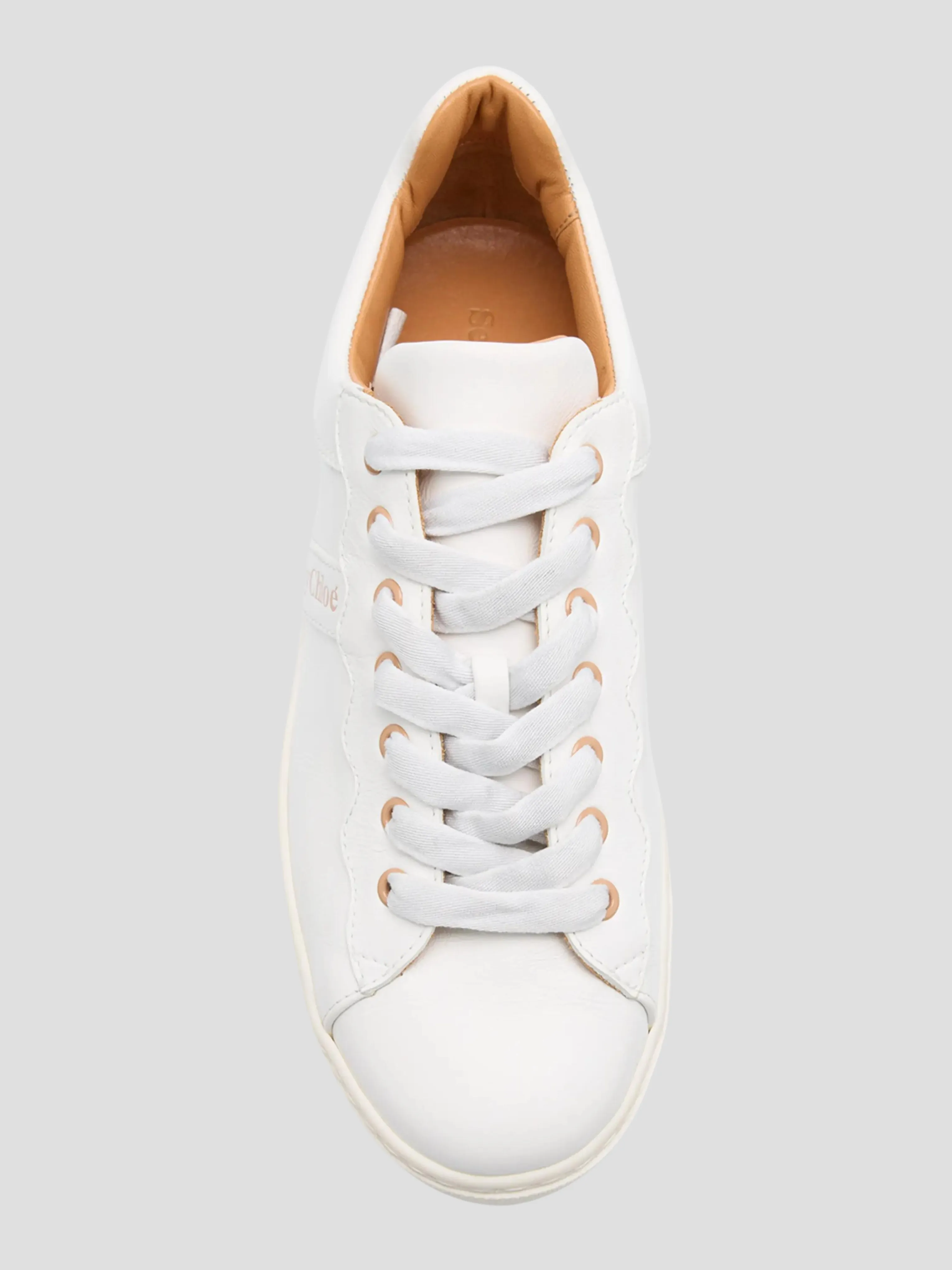 Essie White Sneaker with Logo Laces