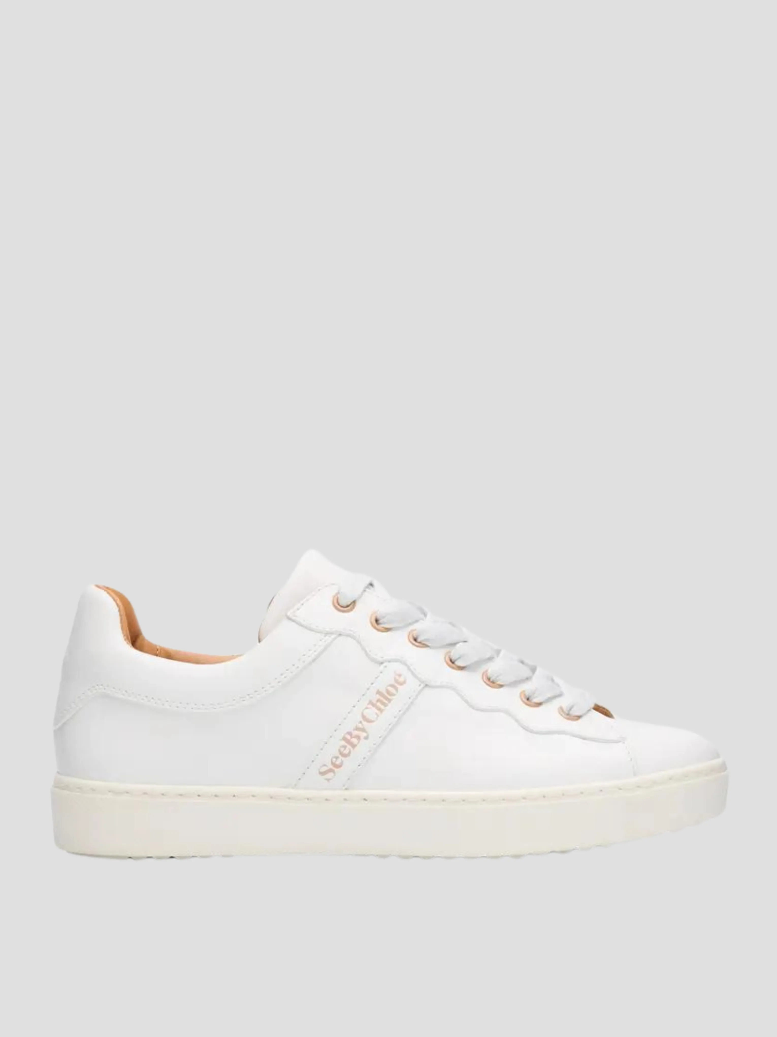 Essie White Sneaker with Logo Laces