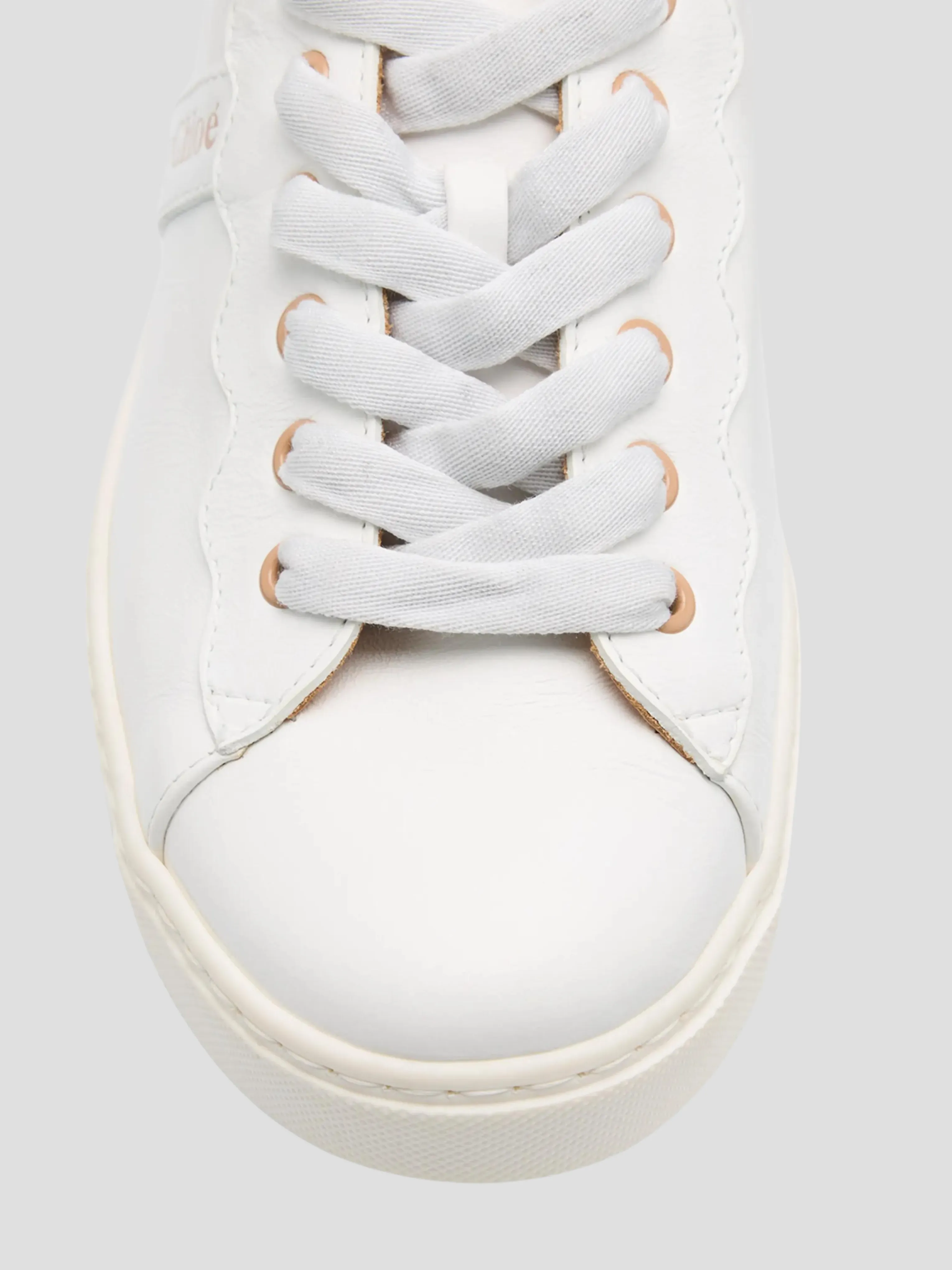 Essie White Sneaker with Logo Laces