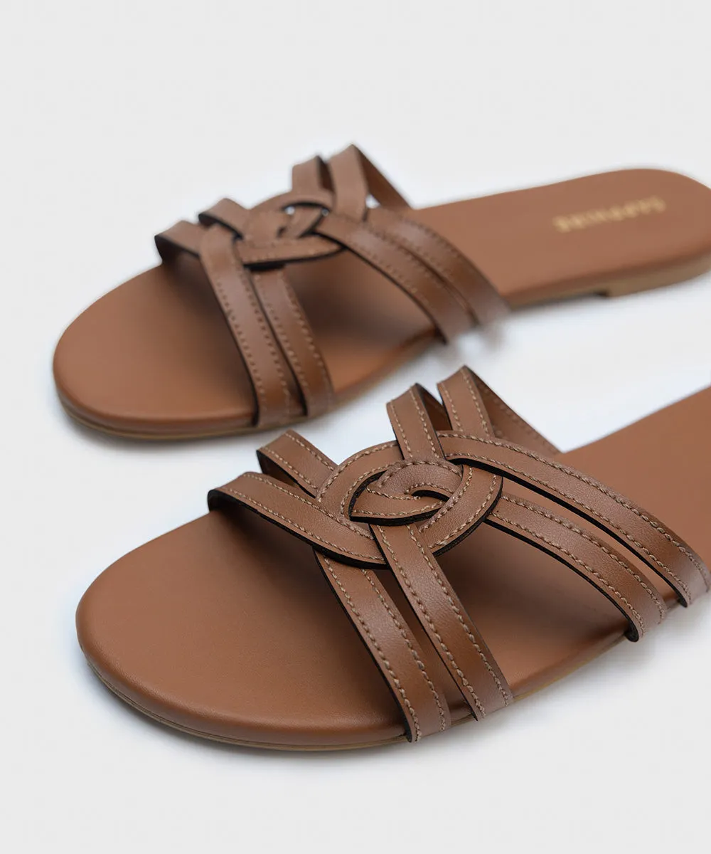 Faux Leather Slides