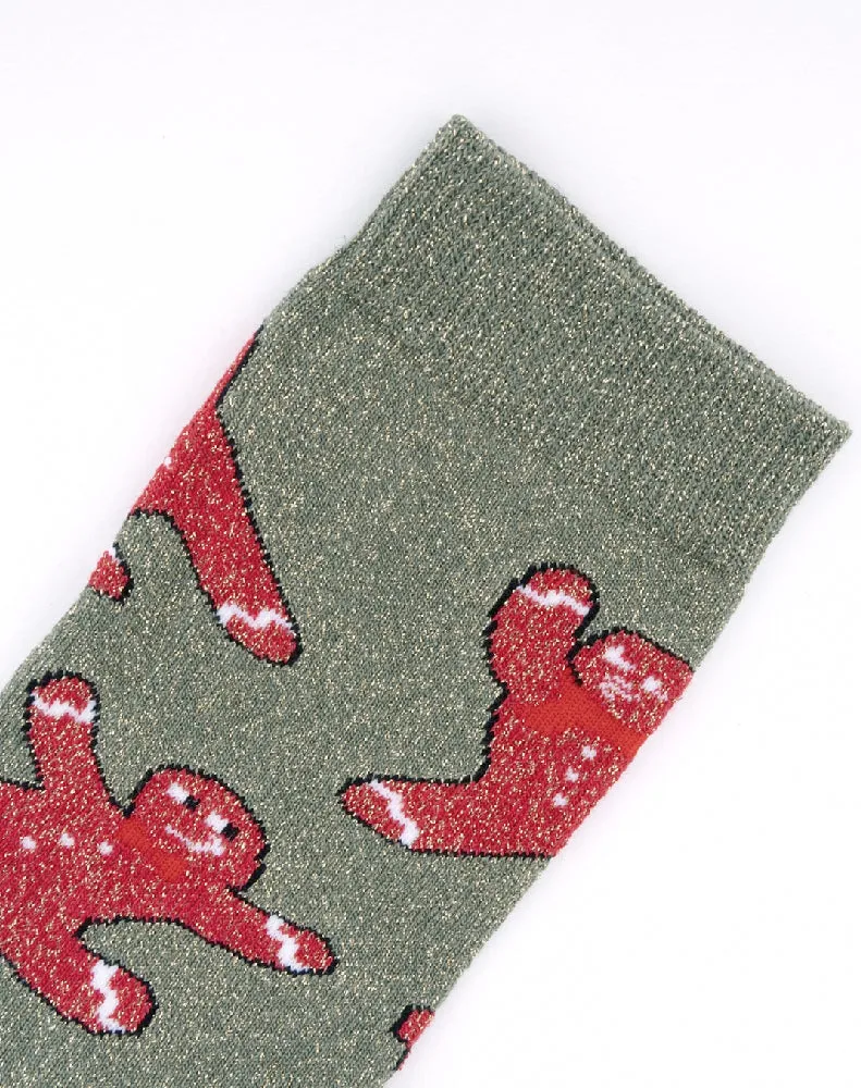 GINGERMAN GLITTER SOCKS