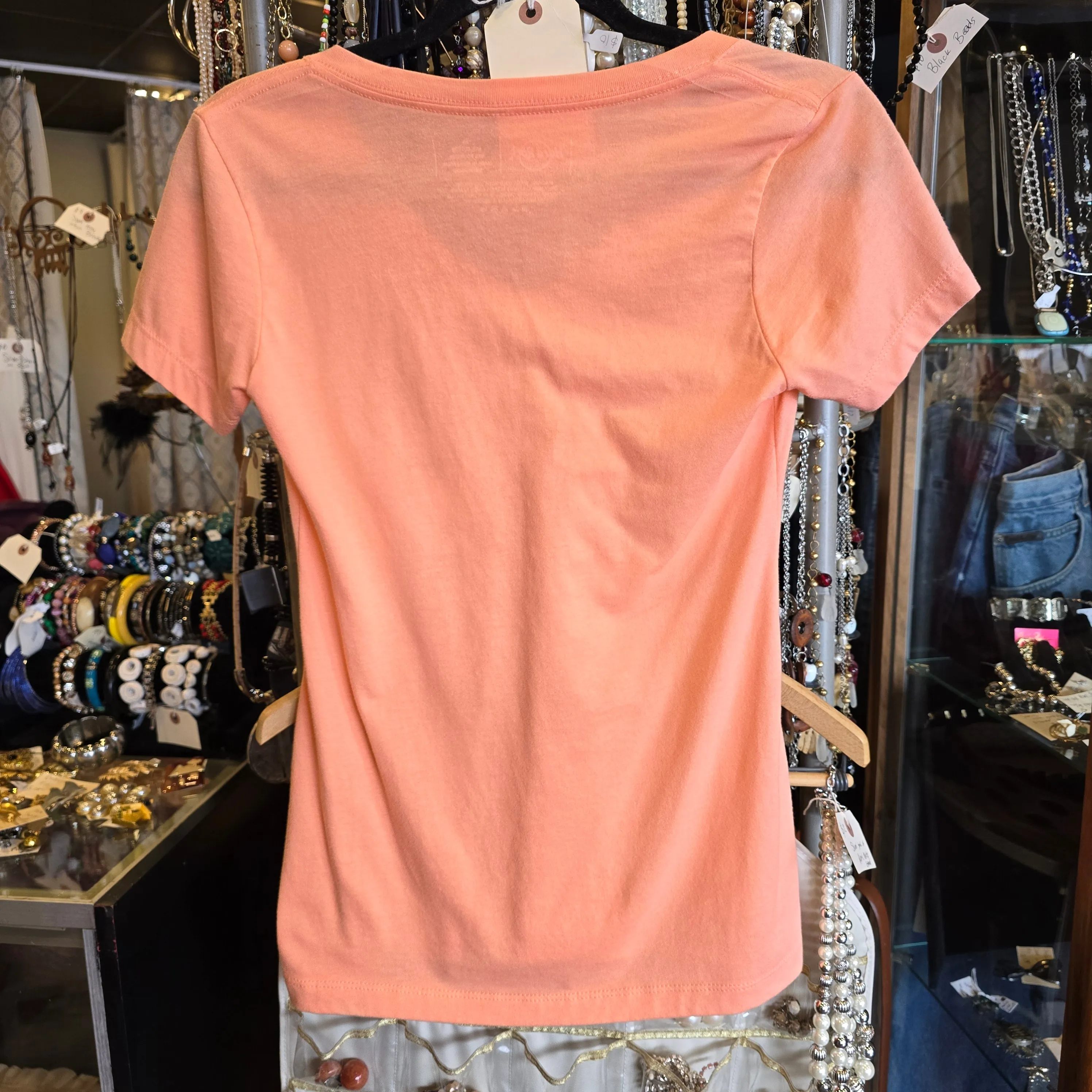 HARD ROCK CAFE Peach V Neck "Tampa" Tee XS