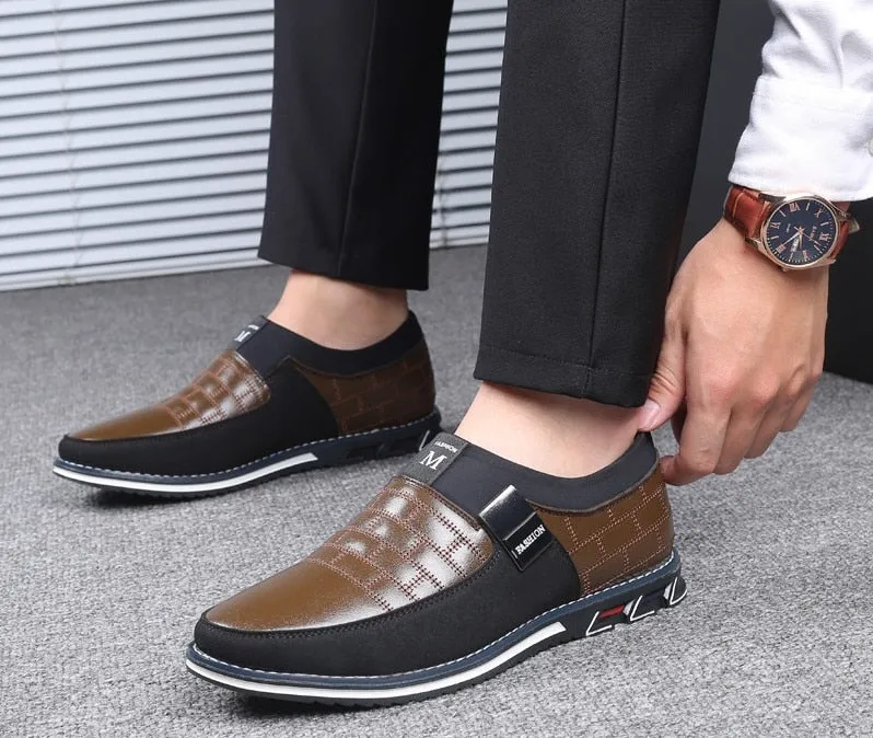 Hot Sale Men's Leather Slip On Shoes