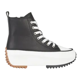 Ladies Classic Black Hi Tops Platform Chilli Urban Jacks Inside zip