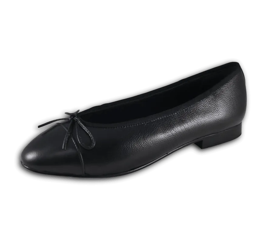 Lambskin Two Tone Bow Ballet Flats