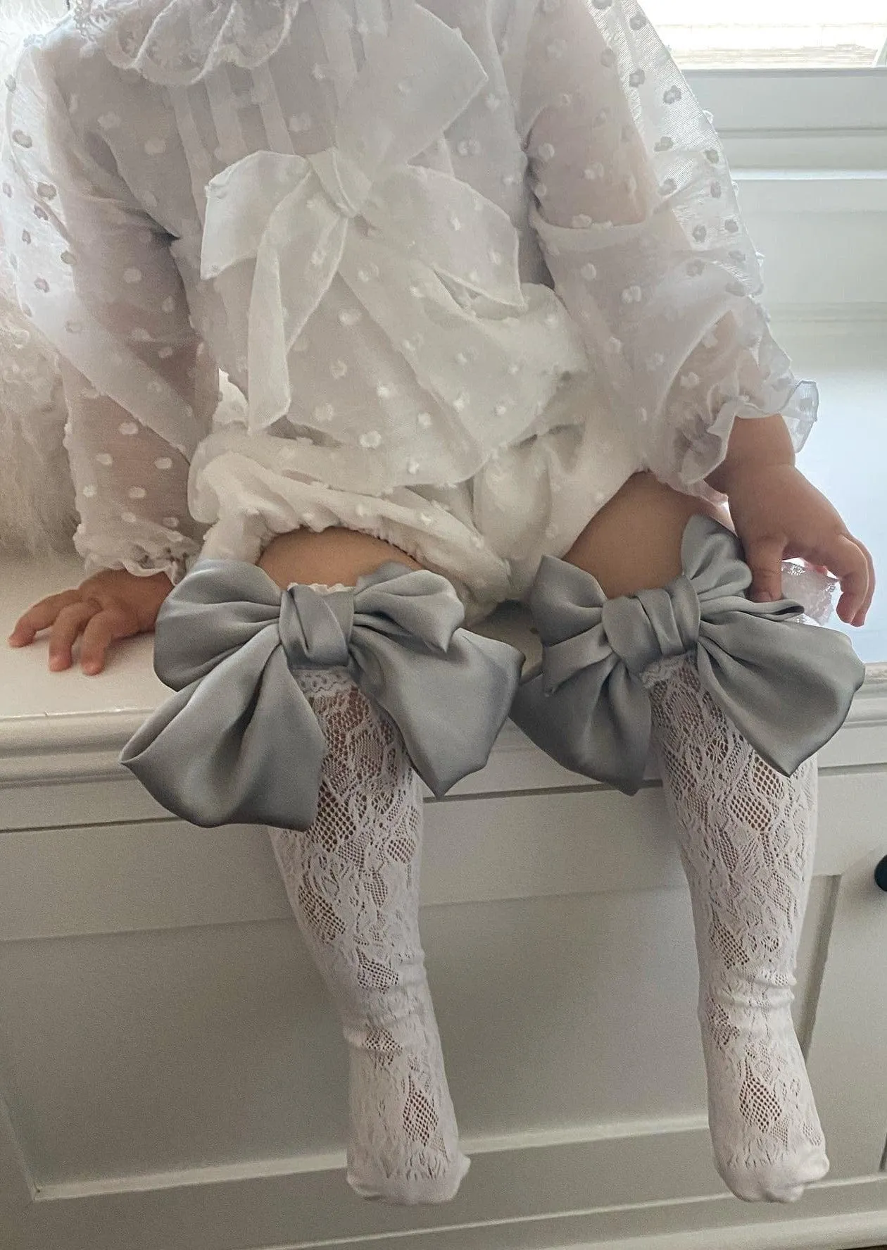 Lola Lace Socks with Satin Bows