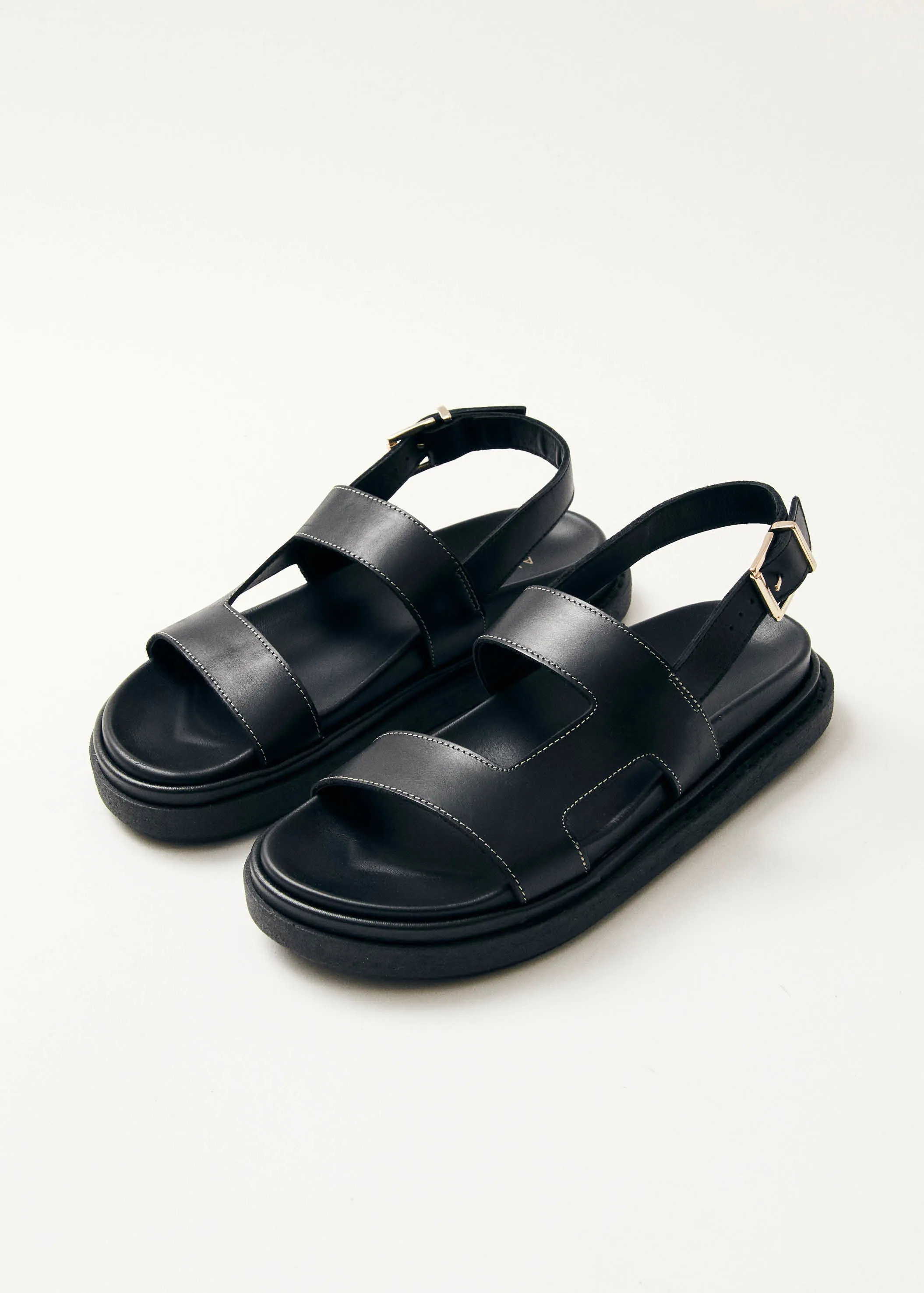 Lorelei Black Leather Sandals