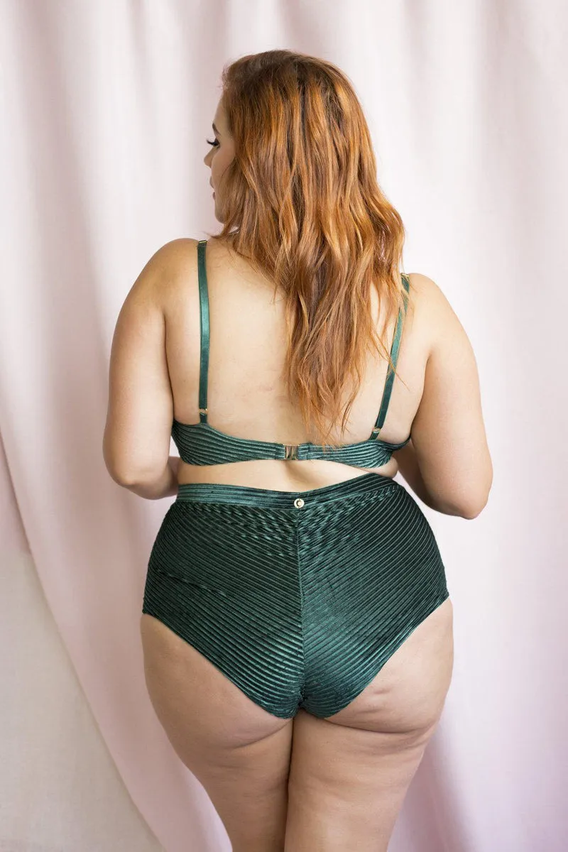 Lunalae Lana High Waist Shorts - Emerald Velvet