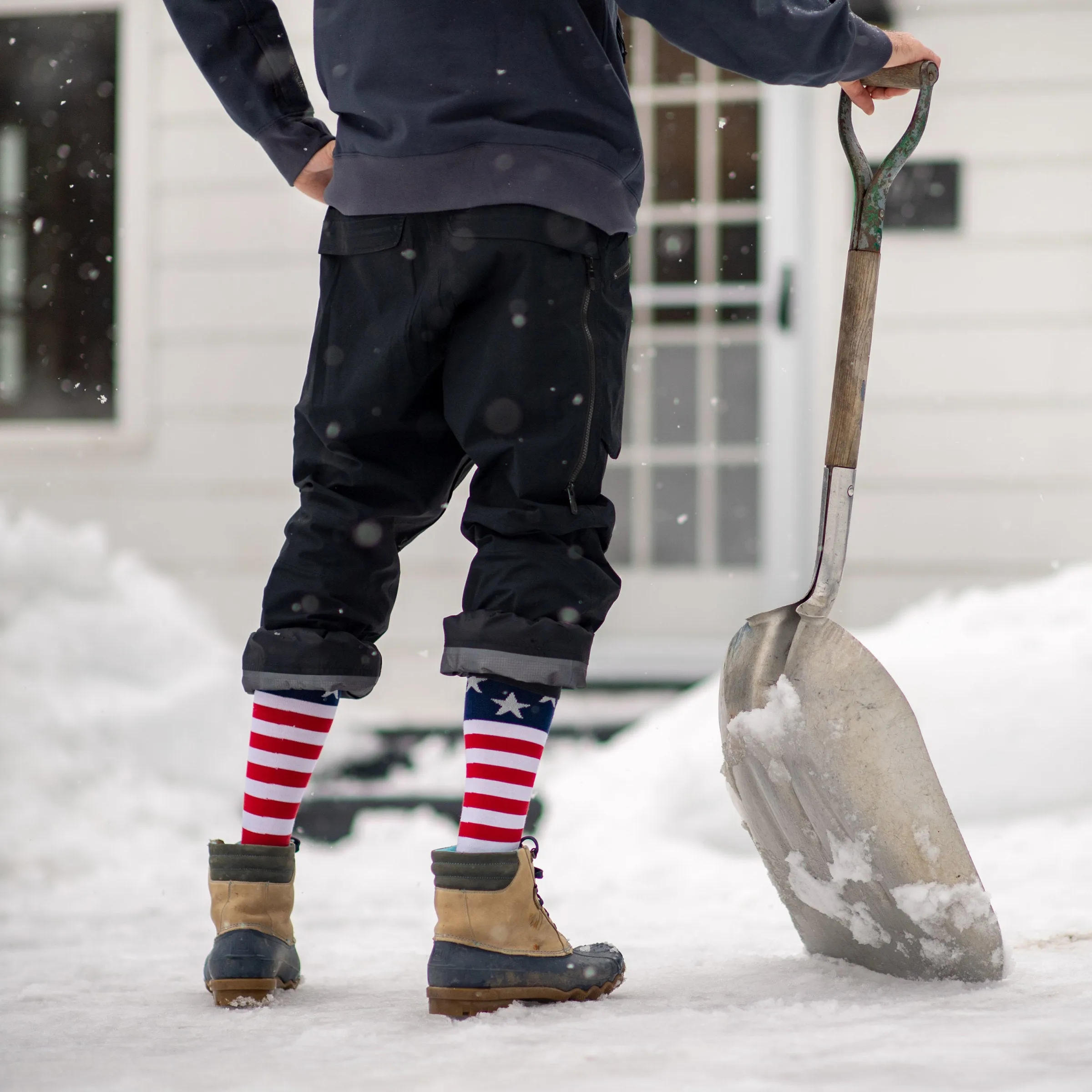 Men's Captain Stripe Over-the-Calf  Midweight Ski & Snowboard Sock