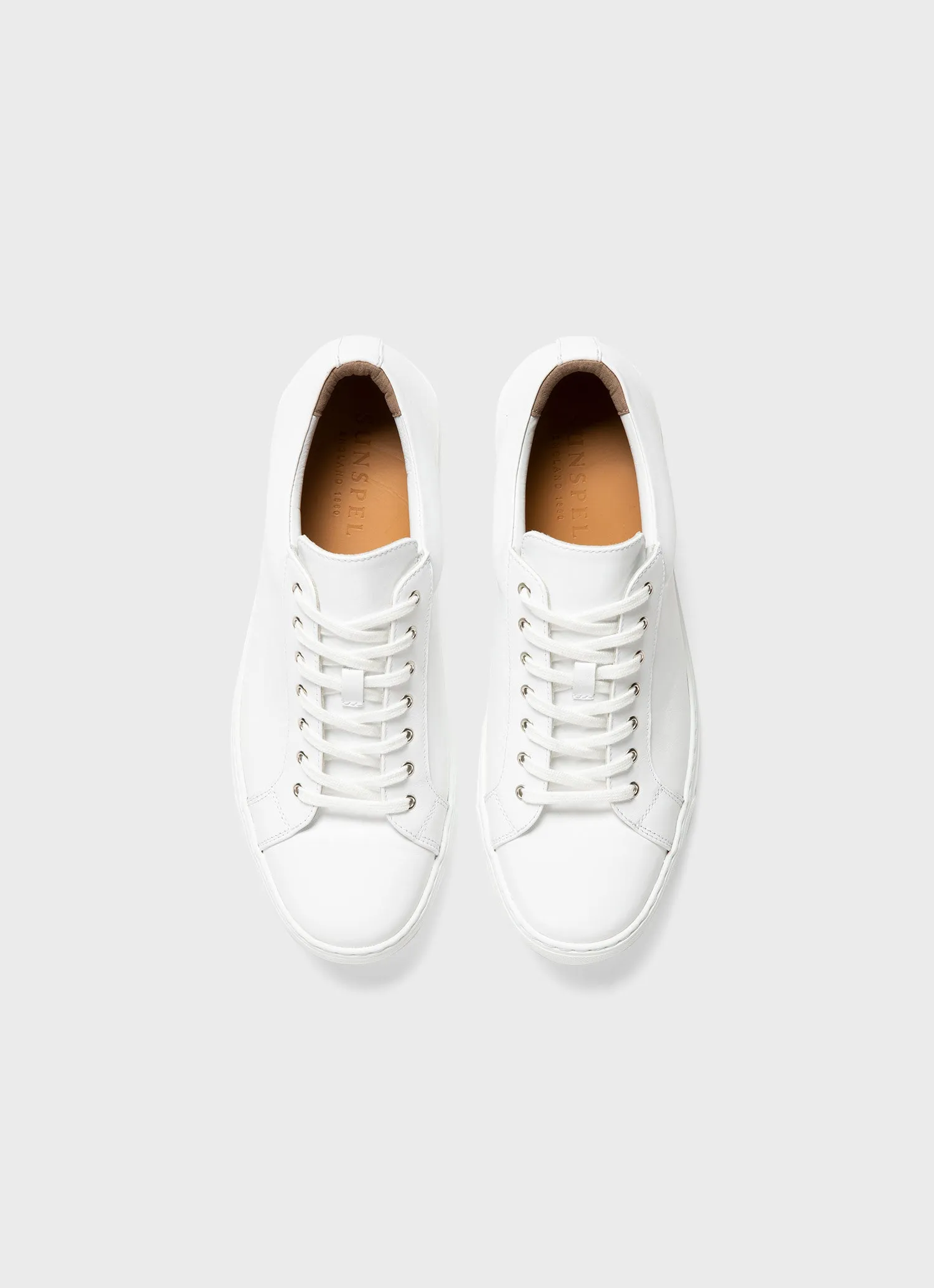 Men's Leather Tennis Shoes in White