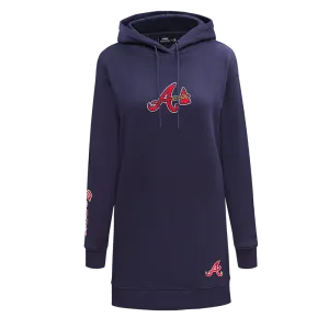 MLB ATLANTA BRAVES CLASSIC WOMEN'S HOODIE DRESS (MIDNIGHT NAVY)