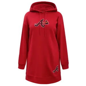 MLB ATLANTA BRAVES CLASSIC WOMEN'S HOODIE DRESS (RED)