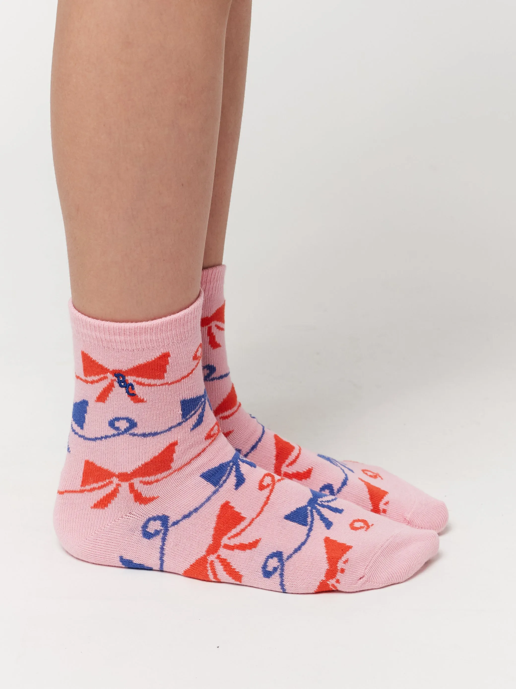 NEW Bobo Choses | Rainbow & Ribbon Bow All Over short socks pack x 2