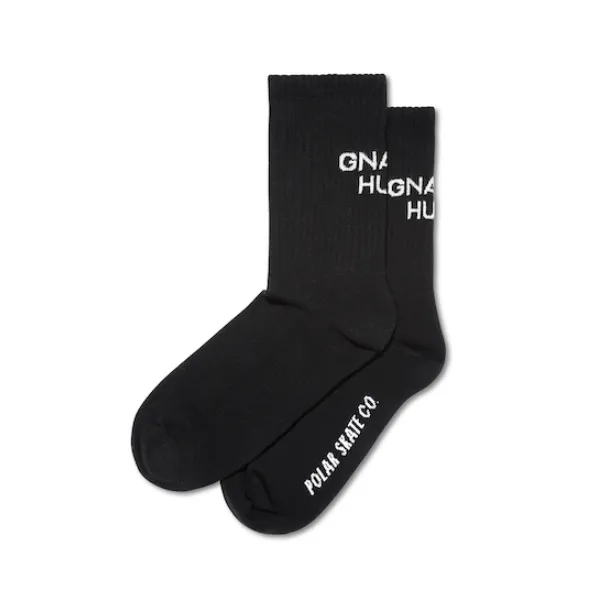 Polar Skate Co. Gnarly Huh! Rib Socks -Black