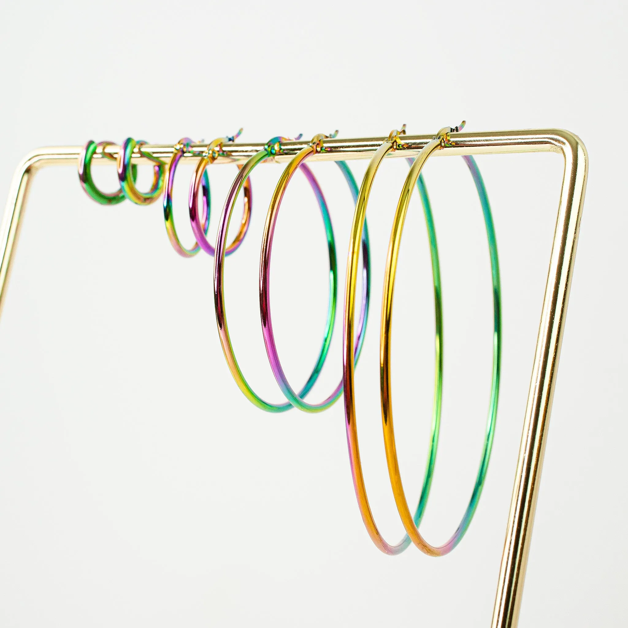 Prism Medium Rainbow Hoop Earrings