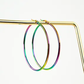 Prism Medium Rainbow Hoop Earrings