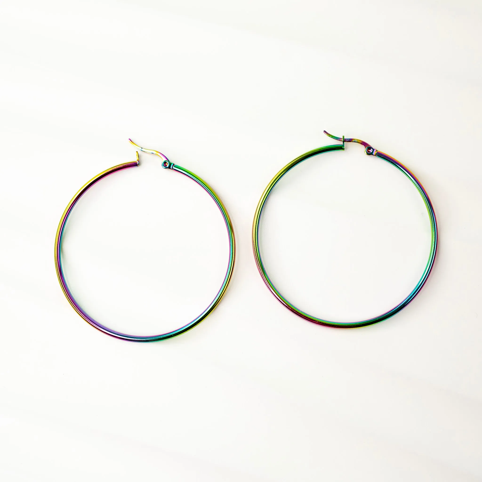 Prism Medium Rainbow Hoop Earrings