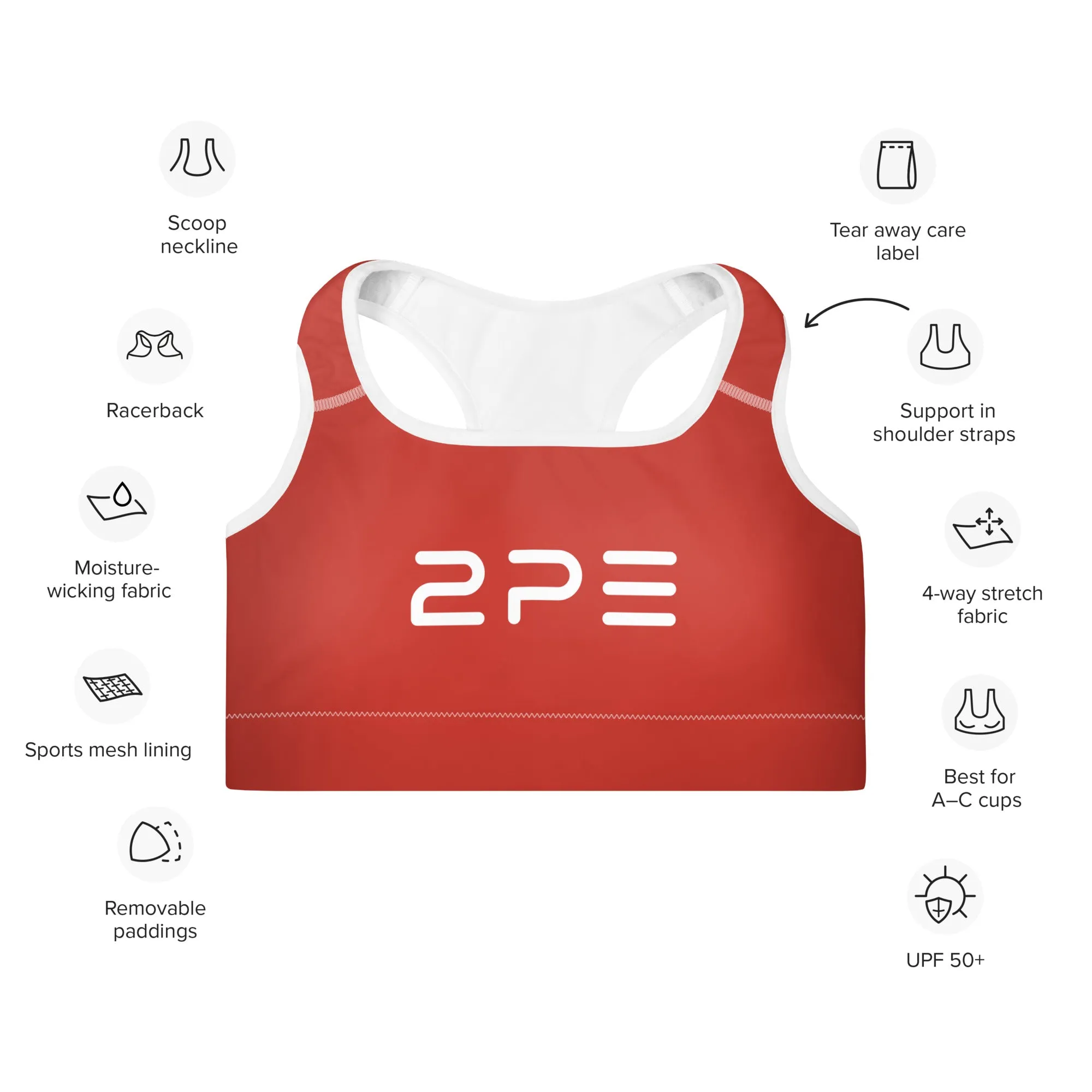 Red Padded Sports Bra