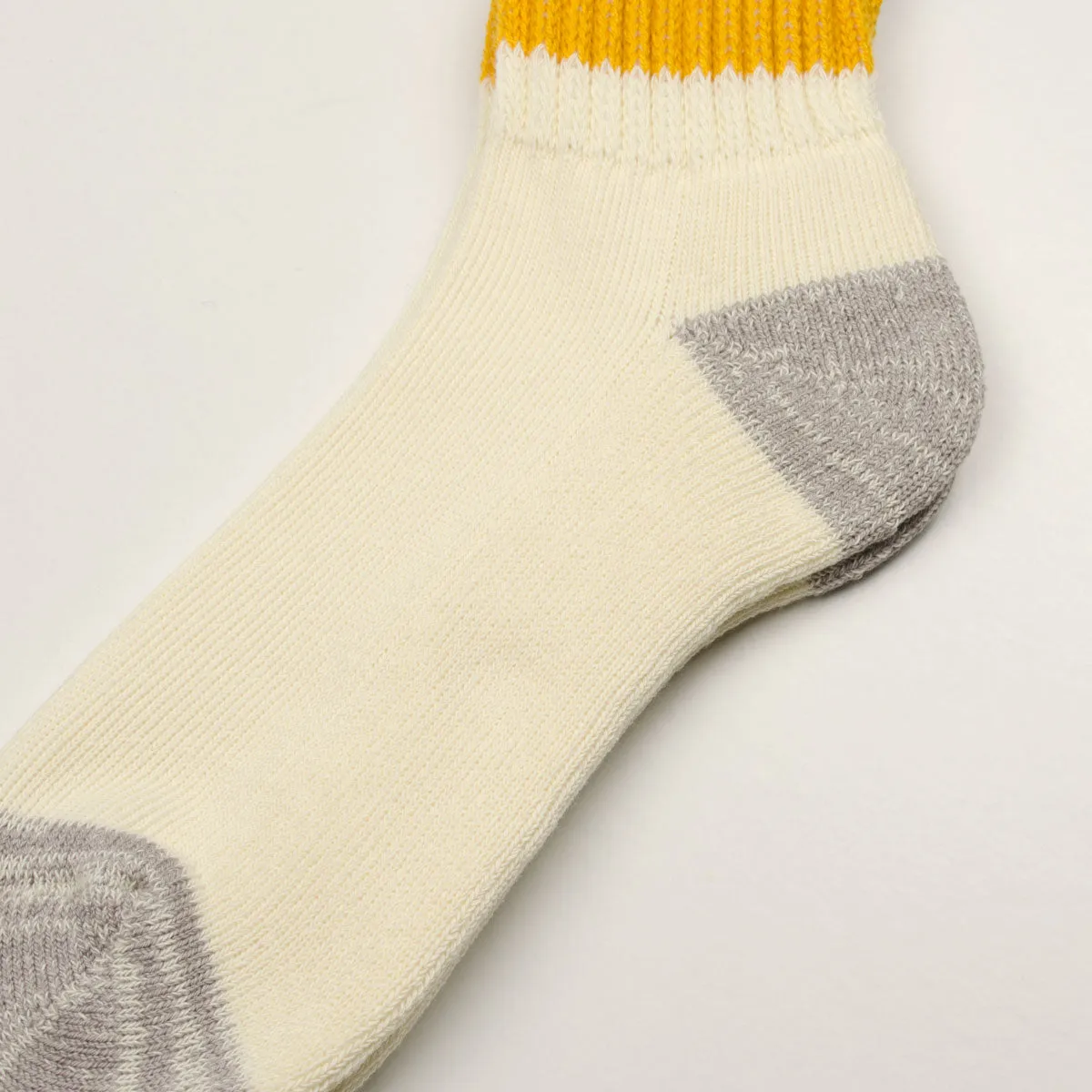 RoToTo - Coarse Ribbed Old School Crew Socks - Yellow / Purple