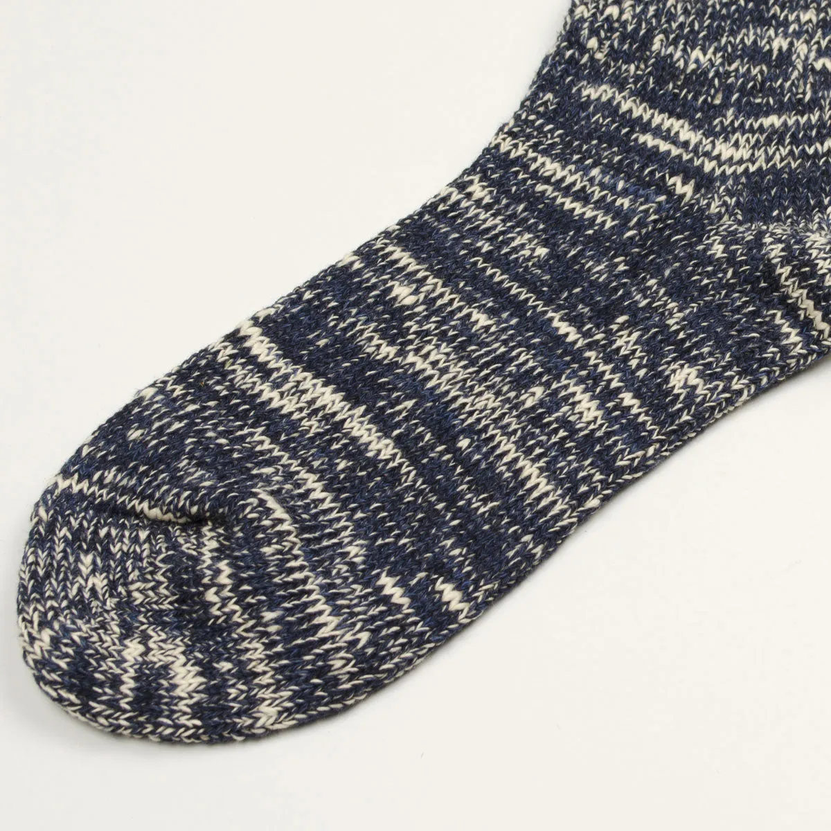 RoToTo - Low Gauge Slub Crew Socks - Navy