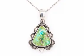 Sonoran Turquoise Stamp-Work Pendant by Gary Glandon