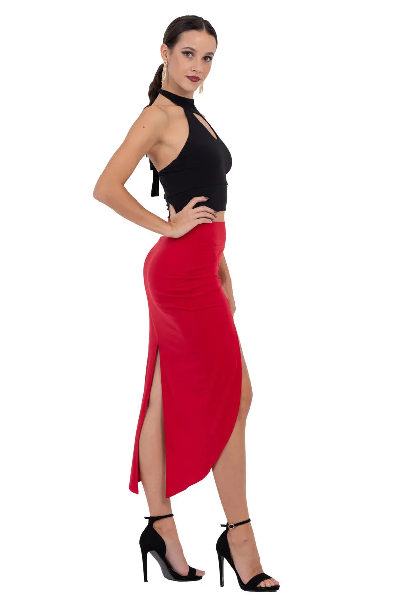 Tango Skirt With Curved Front Slit