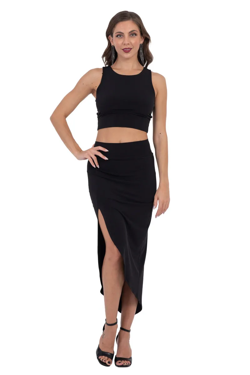 Tango Skirt With Curved Front Slit