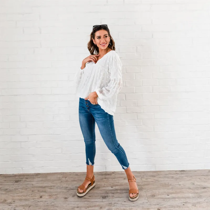 The Dottie Top: Ivory