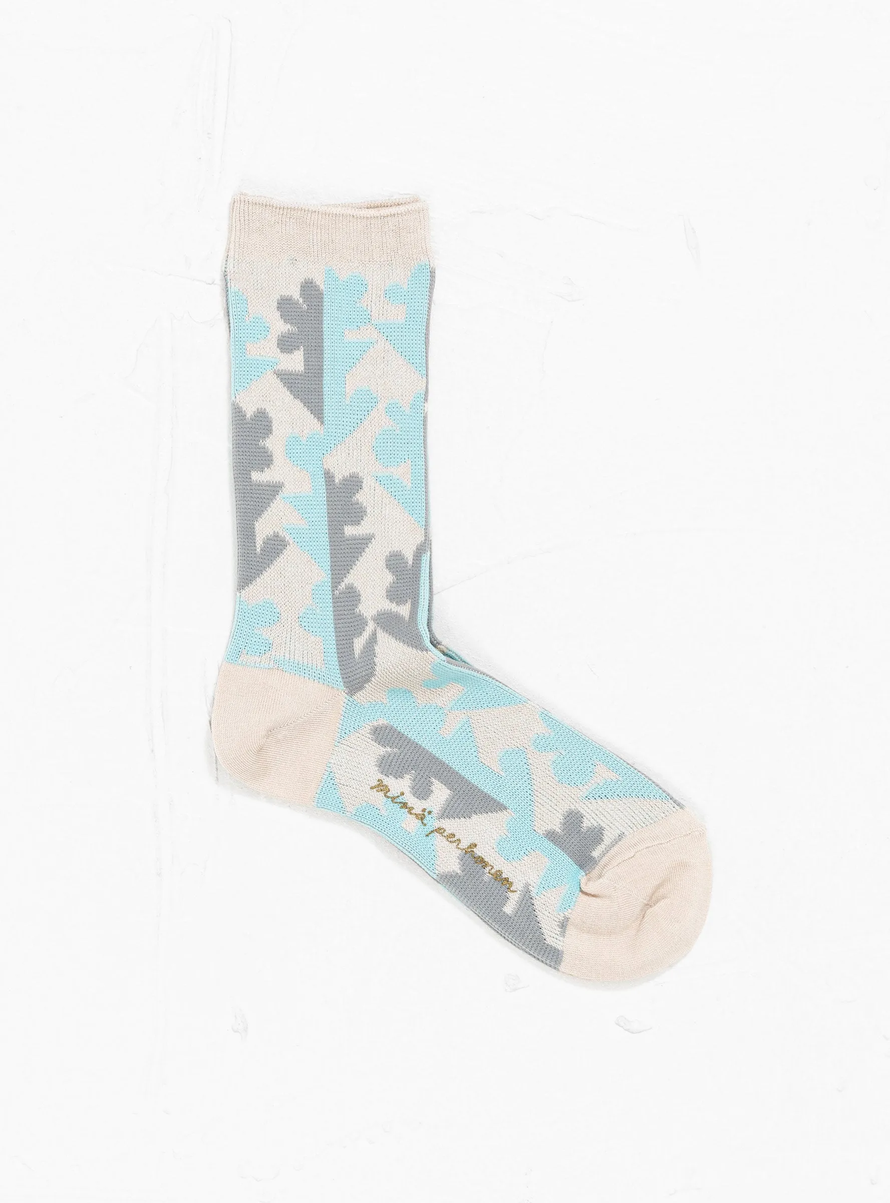 Twin Flower Socks Light Beige