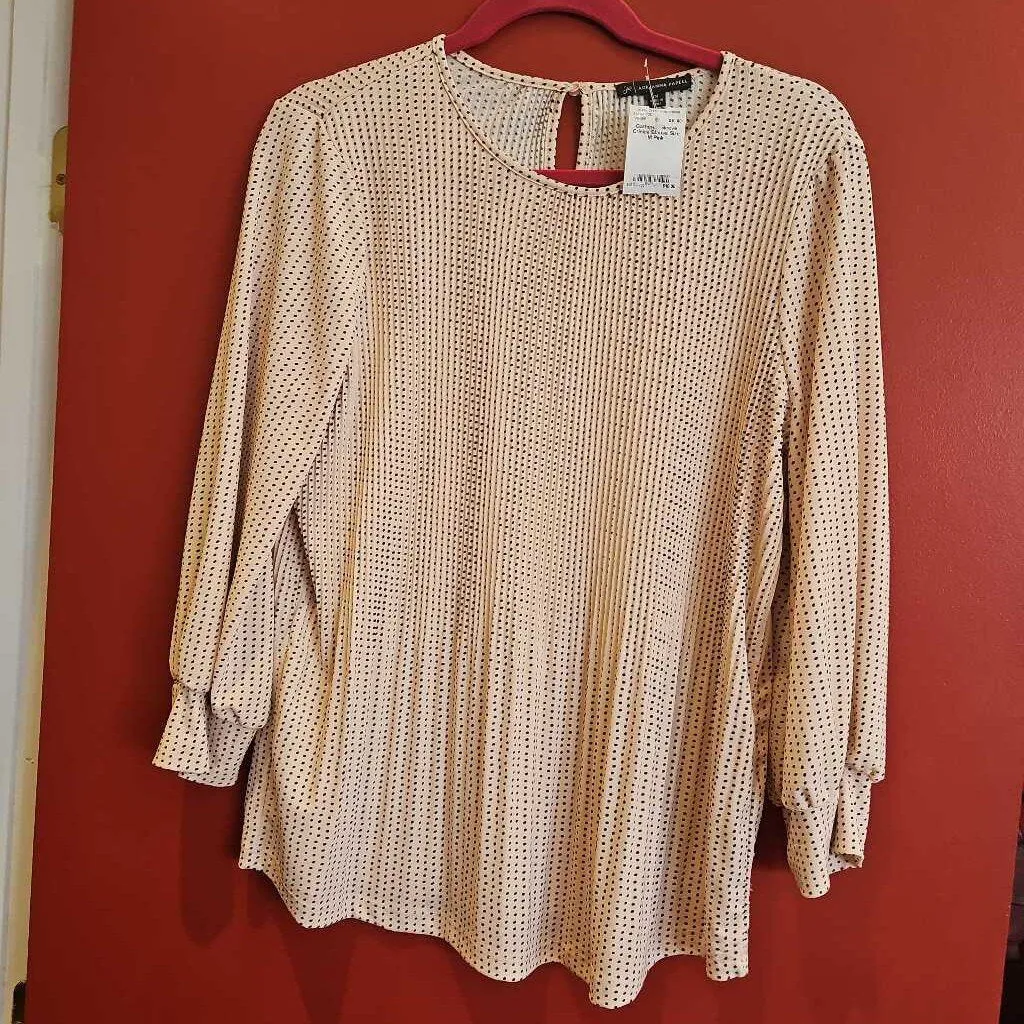 V Neck Long Sleeve Blouse w/ Tie Size S