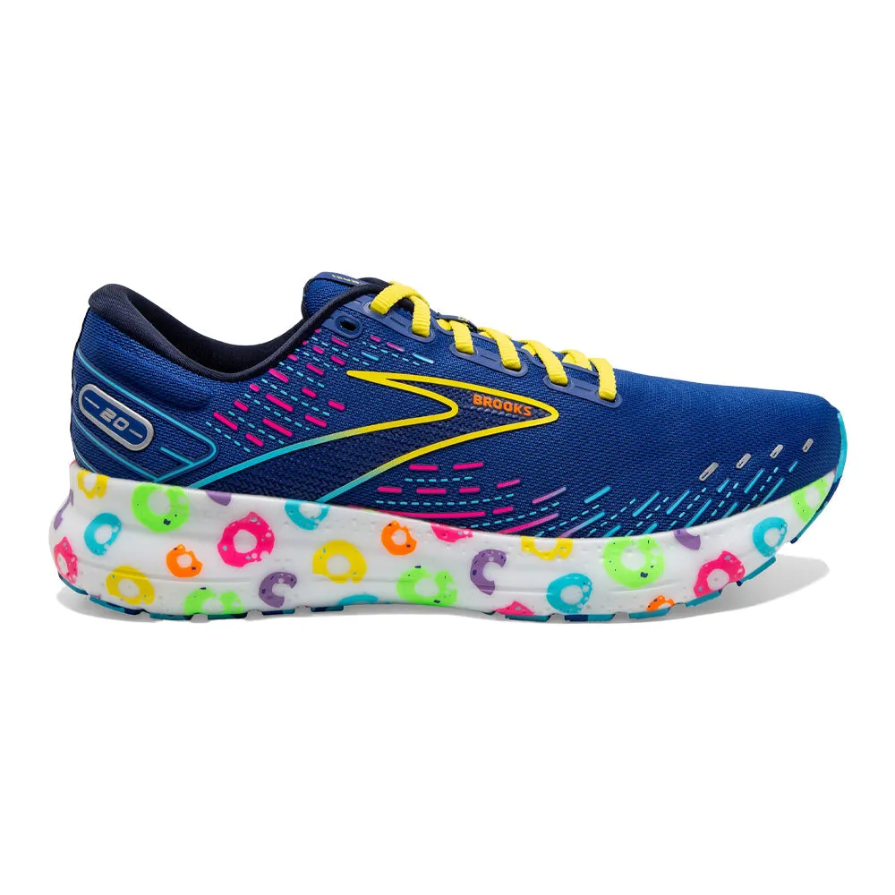 Women's Brooks Glycerin 20, Blue/Peacoat/Yellow, 6 B Medium