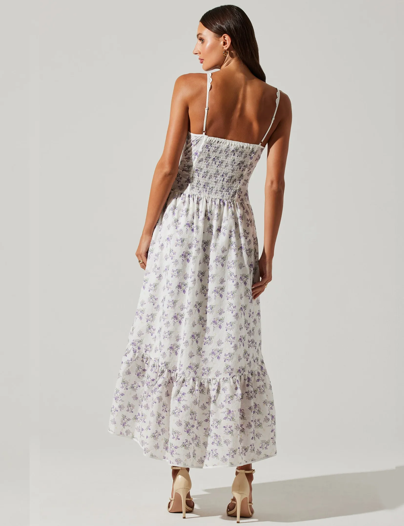 Yamila Midi Dress, Lavender Floral