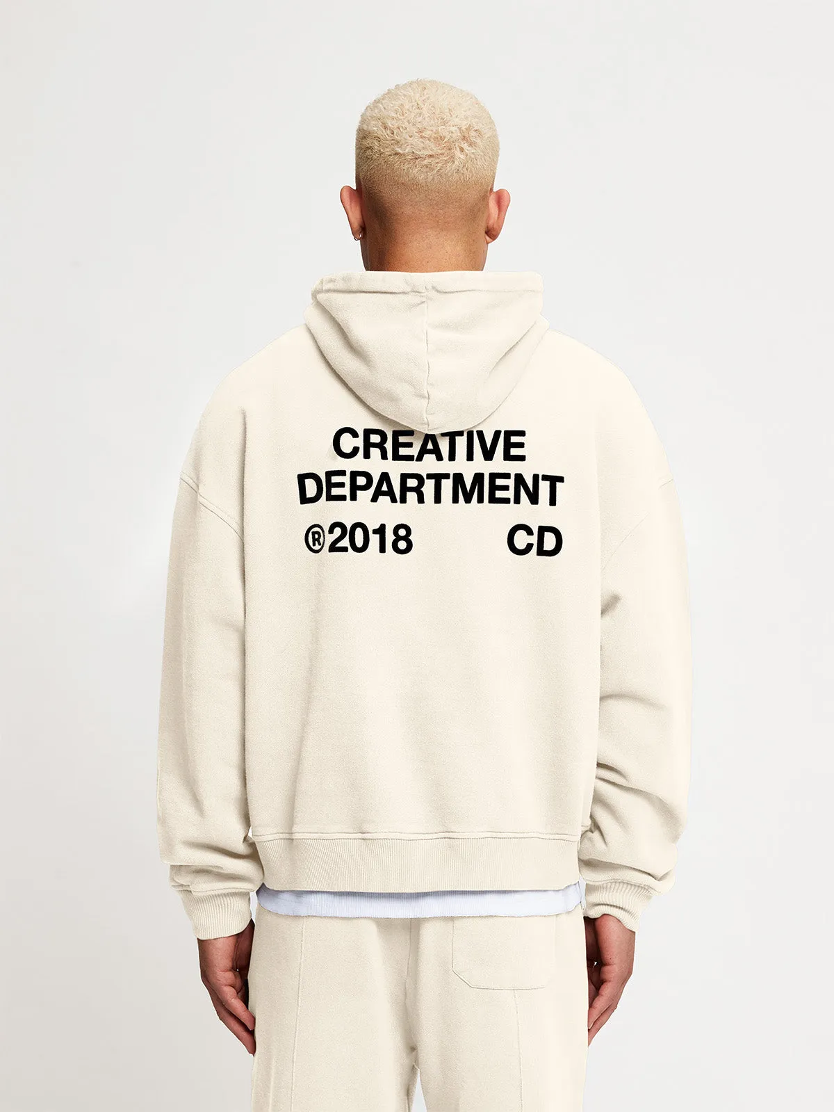 ZIP HOODIE CREATIVE DEPT - CREAM